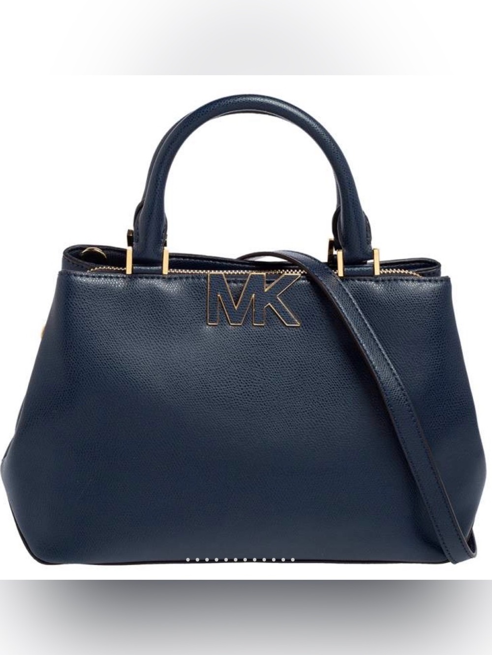 NWOT Michael Kors Florence Medium Navy Leather Top-Handle Satchel